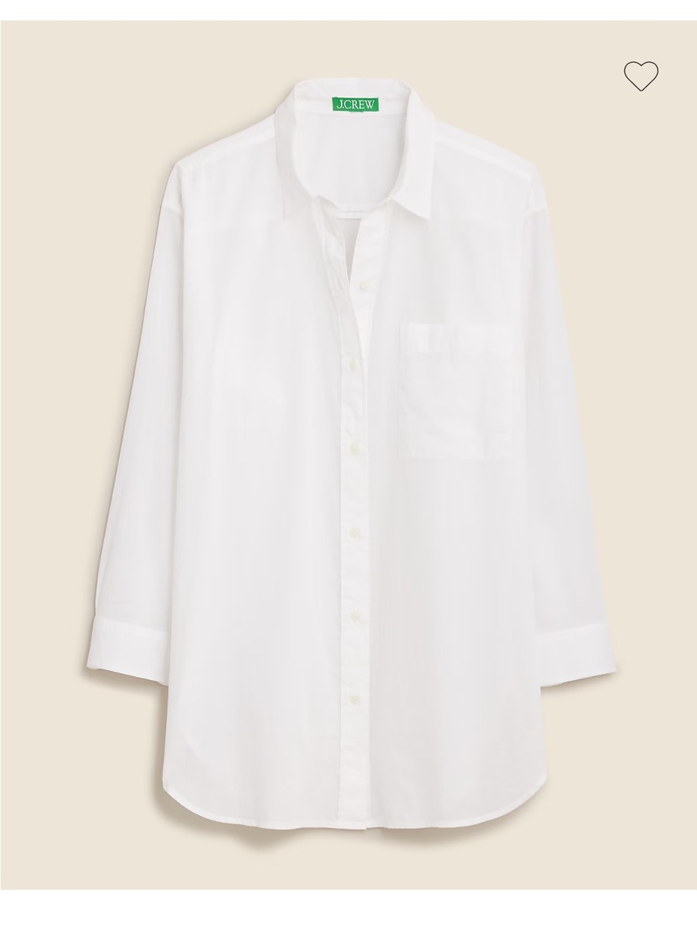 J. Crew White Voile Cover Up Casual Button-Down Shirt Size M NWT